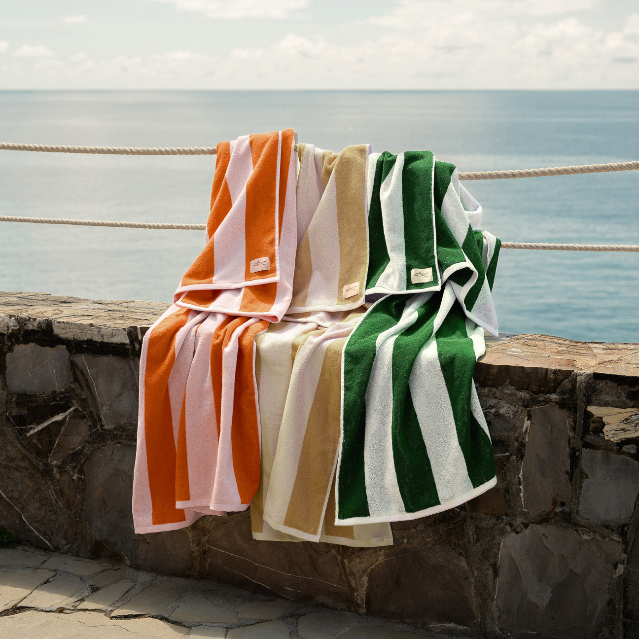 Toalla de playa Portofino
- 100x180 cm- Verde- Algodón - Dalfilo