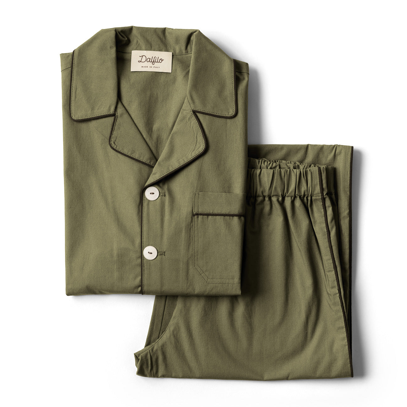 Pijama de percal lavado
- XS- Verde militar- Percal lavado - Dalfilo