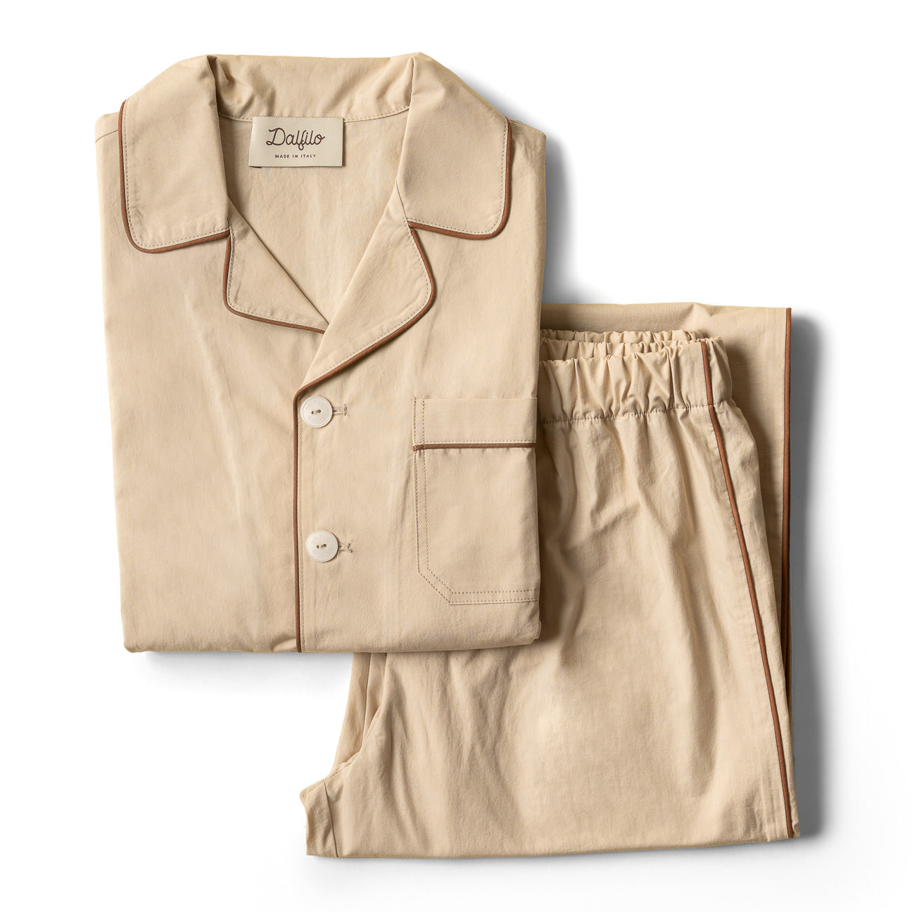 Pijama de percal lavado
- XS- Marrón avellana- Percal lavado - Dalfilo