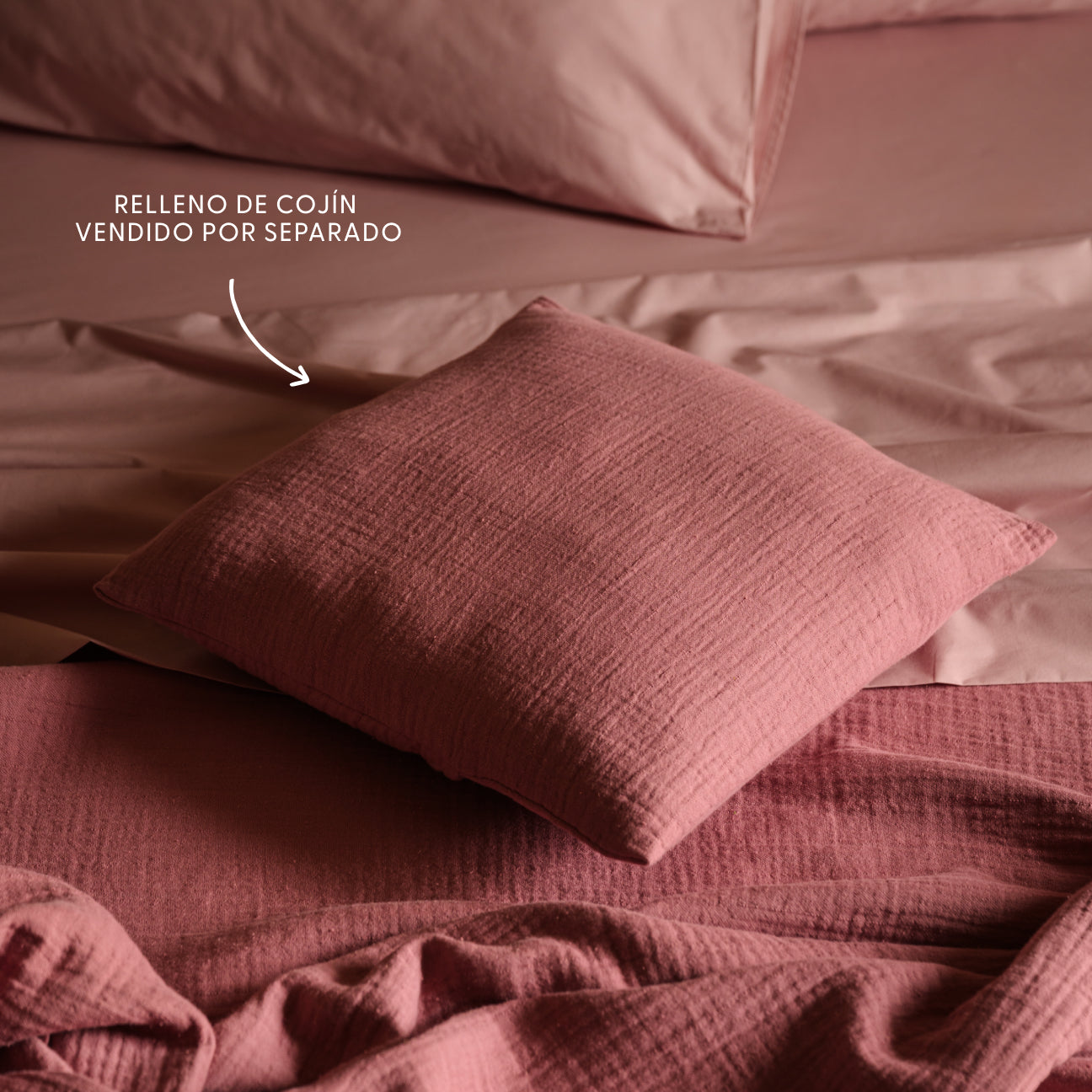 Funda de cojín decorativo en muselina de algodón
- 40x40 cm- Lila malva- Muselina de algodón - Dalfilo