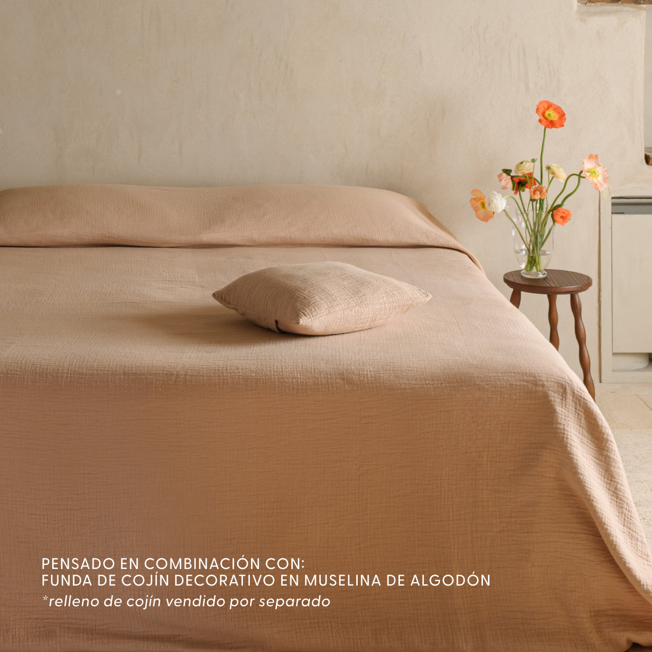 Colcha de muselina de algodón
- Cama 250/270- Beige almendra- Muselina de algodón - Dalfilo