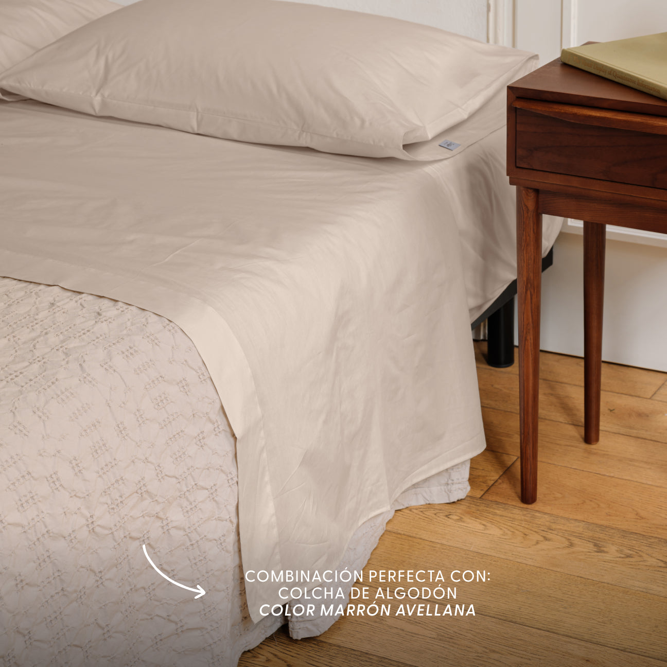 Juego de sábanas de algodón percal
- Cama 90cm- Marrón Avellana- Percal - Dalfilo