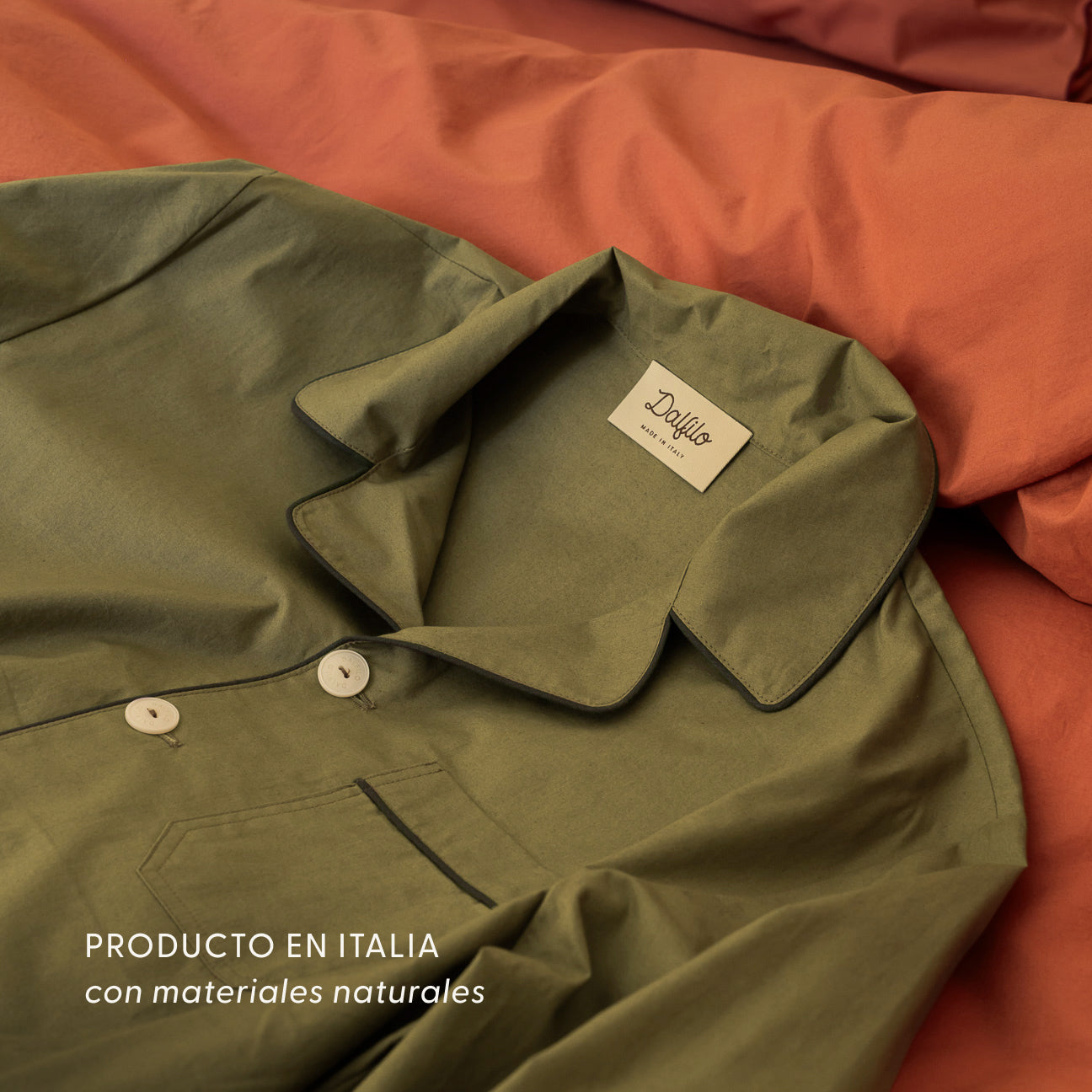 Pijama de percal lavado
- XS- Verde militar- Percal lavado - Dalfilo