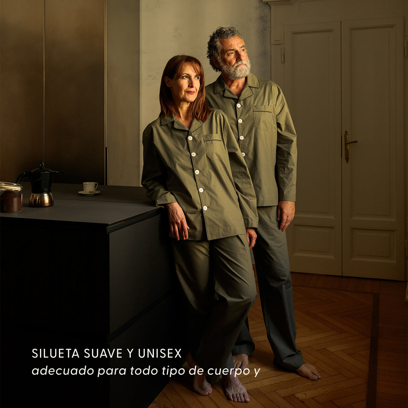 Pijama de percal lavado
- XS- Verde militar- Percal lavado - Dalfilo