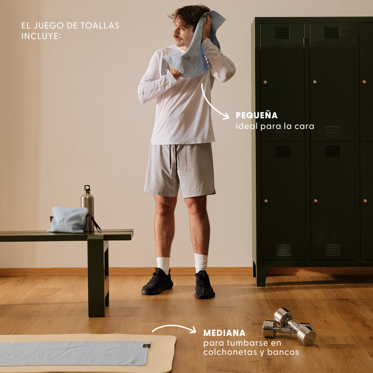 Juego de toallas deportivas
- Única- Azul aire- Algodón - Dalfilo